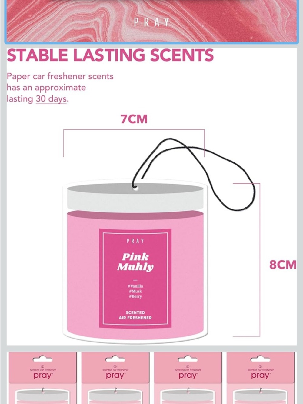 PRAY Pink Muhly Scented Air Freshener - 12 pack